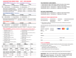 SUBSCRIPTION ORDER FORM