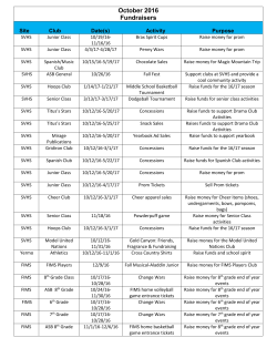 October 2016- Fundraisers