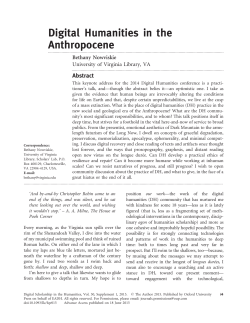 Digital Humanities in the Anthropocene