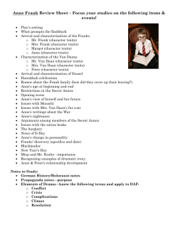 Anne Frank Review Sheet