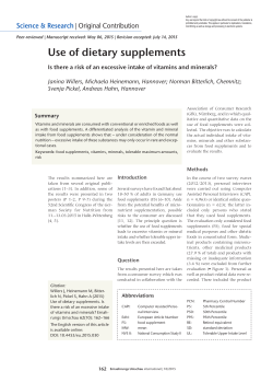 Use of dietary supplements