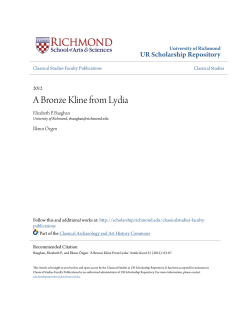 A Bronze Kline from Lydia - UR Scholarship Repository
