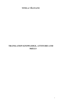 titela v&icirc;lceanu translation knowledge, attitudes and skills