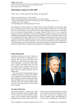 John Robert Anderson 1928&ndash;2007 - Australian Academy of Science