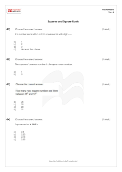 Squares and Square Roots - MoreMaths
