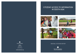Citizens` Access to Information in South Asia