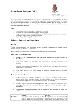 Rewards and Sanctions policy