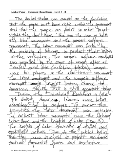 Anchor Paper – Document–Based Essay—Level 3 – B