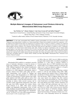 Multiple Maternal Lineages of Vietnamese Local Chickens Inferred