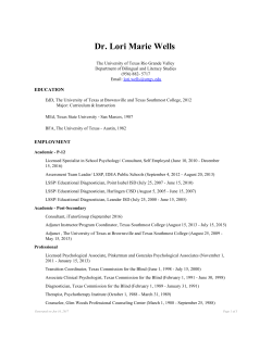 CV - University of Texas Rio Grande Valley