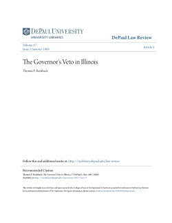The Governor`s Veto in Illinois