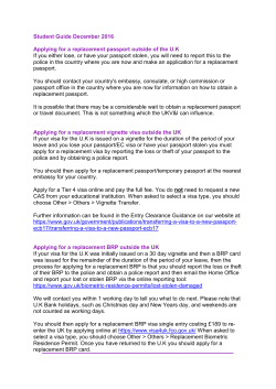 Student Guide December 2016 Applying for a replacement passport