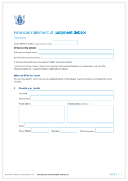 Financial statement of judgment debtor