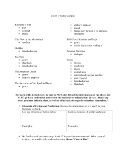 UNIT 1 TOPIC GUIDE Raymond`s Run &bull; plot &bull; conflict &bull; theme Cub