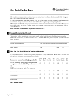 Cost Basis Election Form - American Century Investments