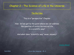 Chapter 2 &ndash; The Science of Life in the Universe