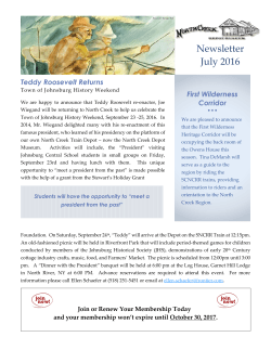 2016 Summer Newsletter - The North Creek Depot Museum