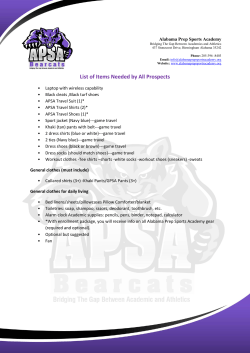 List of Items Needed by All Prospects