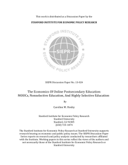 The Economics Of Online Postsecondary Education