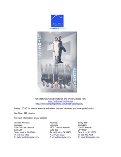 Production Notes - Lionsgate Publicity