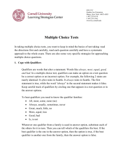 Multiple Choice Tests