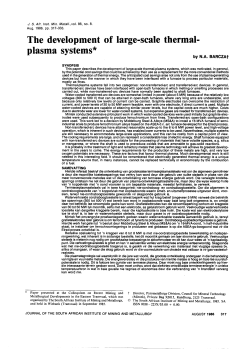 The development of large-scale thermal- plasma systems