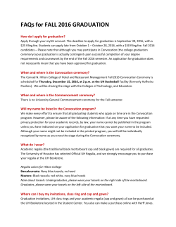 FAQs for FALL 2016 GRADUATION