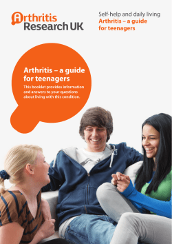 Arthritis &ndash; a guide for teenagers Arthritis &ndash; a guide for teenagers