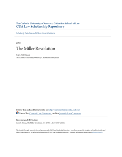 The Miller Revolution - CUA Law Scholarship Repository