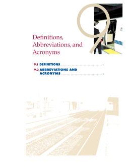 Definitions Abbreviations and Acronyms