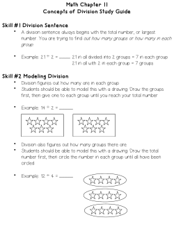 Math Chapter 11 Concepts of Division Study Guide