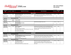 Editorial Calendar - Hollywood Reporter