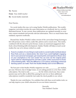 To: Parents From: Your child`s teacher Re: Social