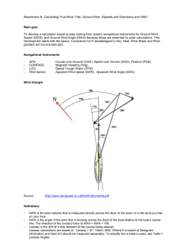 Calculating True Wind, Tide, Ground Wind