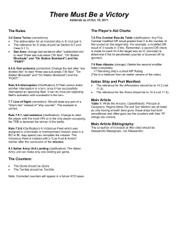 There Must Be a Victory Addenda as of Oct 18 2011.rtf