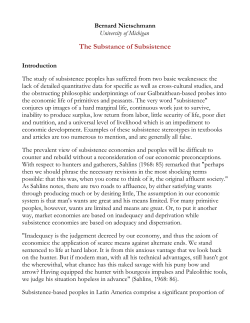 The Substance of Subsistence - Conference of Latin Americanist