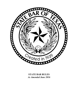 STATE BAR RULES As Amended June 2016