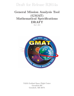 Draft for Release R2014a - General Mission Analysis Tool