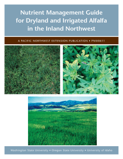 Nutrient Management Guide for Dryland and Irrigated Alfalfa in the