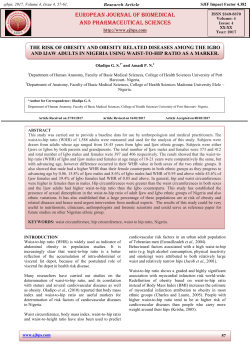 TITLE: WAIST-TO HIP RATIO AS IT RELATES TO STATURE AMONG