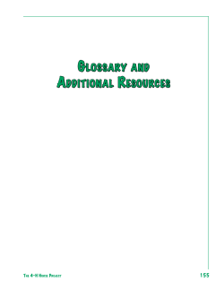 The 4-H Horse Project, Glossary and Additional Resources