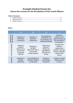 Example Student Essays for: Assess the reasons for the Breakdown