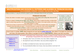 MULTIPLICATION AND DIVISION 11, PATTERNS AND ALGEBRA