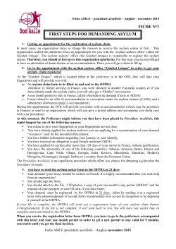 first steps for demanding asylum