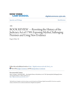 BOOK REVIEW &mdash;Rewriting the History of the Judiciary Act of 1789
