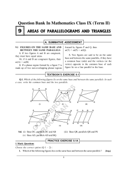 - Area of Paralelogram and Traingle