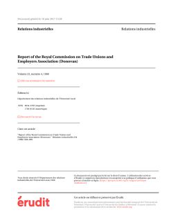 Report of the Royal Commission on Trade Unions and