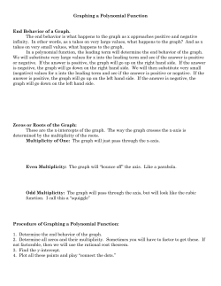 Graphing a Polynomial Function End Behavior of a Graph. The end
