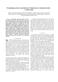 Evaluating extrovert and introvert behaviour of a domestic robot &ndash; a