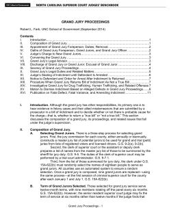 grand jury proceedings - NC Superior Court Judges` Benchbook